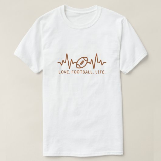 Love Football Life Heartbeat Tee T-shirt (Design voorkant)