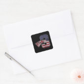 Love for 3  Grungy Version Vierkante Sticker (Envelop)