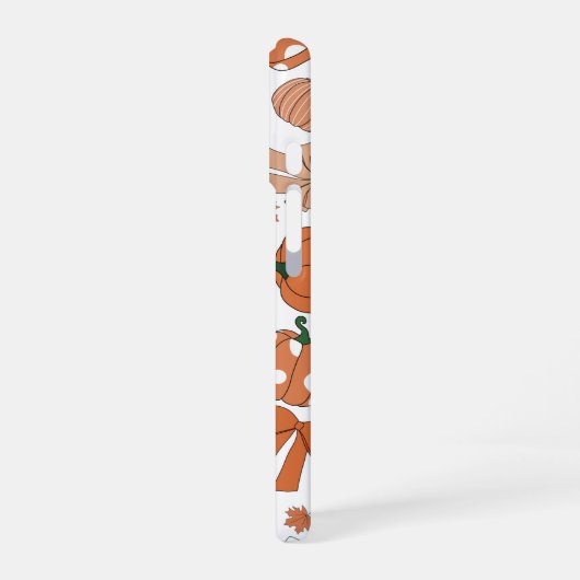 Love for Autumn Fall Pumpkins Bows Leaves Pattern iPhone 16 Hoesje (Linkerkant)