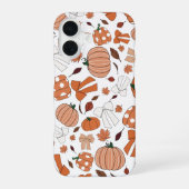 Love for Autumn Fall Pumpkins Bows Leaves Pattern iPhone 16 Hoesje (Achterkant)