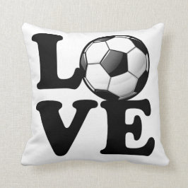 Love for Soccer Glossy Voetbal Kussen