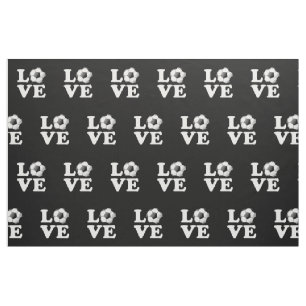 Love for Soccer Glossy Voetbal Stof
