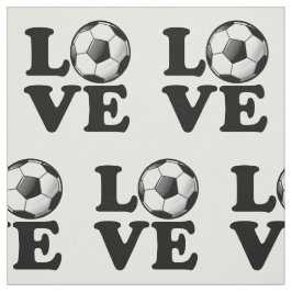 Love for Soccer Glossy Voetbal Stof
