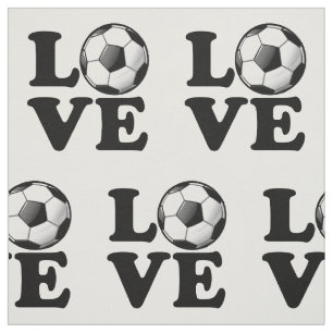 Love for Soccer Glossy Voetbal Stof