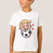 Love for soccer kawaii anime design t-shirt (Voorkant)