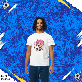 Love for soccer kawaii anime design t-shirt