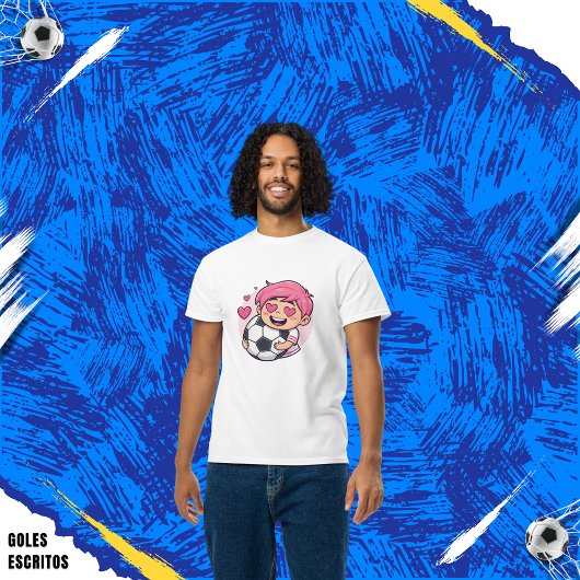 Love for soccer kawaii anime design t-shirt