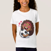 Love for soccer kawaii anime design t-shirt (Voorkant)