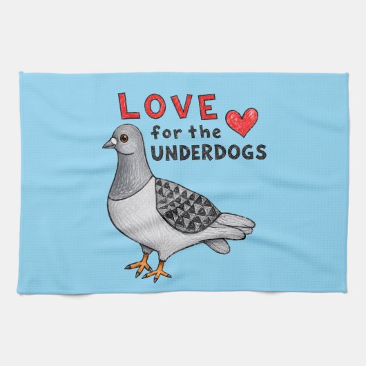 Love for the Underdogs – Geschirrtuch mit Taube Theedoek (Horizontaal)