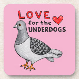 Love for the Underdogs – Rosa Untersetzer Taube Bier Onderzetter