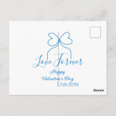 Love Forever blue bow happy Valentine's day name d Briefkaart (Achterkant)