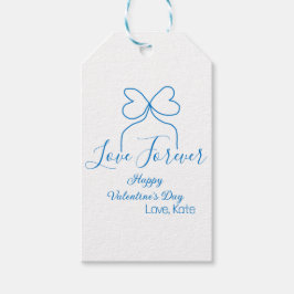 Love Forever blue bow happy Valentine's day name d Cadeaulabel