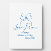Love Forever blue bow happy Valentine's day name d Fotoplaat (voorkant)
