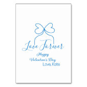 Love Forever blue bow happy Valentine's day name d Kaart (Achterkant)