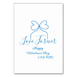 Love Forever blue bow happy Valentine's day name d Kaart