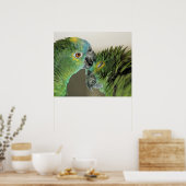 Love forever - cute parrots poster (Keuken)