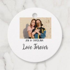 Love Forever LGbtq paar trots voeg foto naam sim Bedankjes Labels