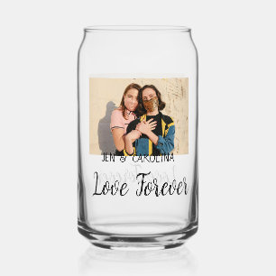 Love Forever LGbtq paar trots voeg foto naam sim Blikvorm Glas