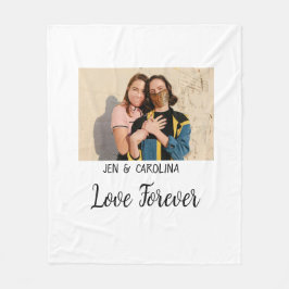 Love Forever LGbtq paar trots voeg foto naam sim Fleece Deken
