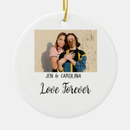 Love Forever LGbtq paar trots voeg foto naam sim Keramisch Ornament