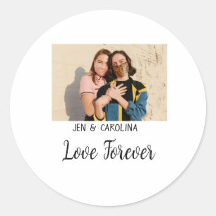 Love Forever LGbtq paar trots voeg foto naam sim Ronde Sticker