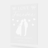 Love & Forever Personalized Wedding Acryl Bord (Hoek)