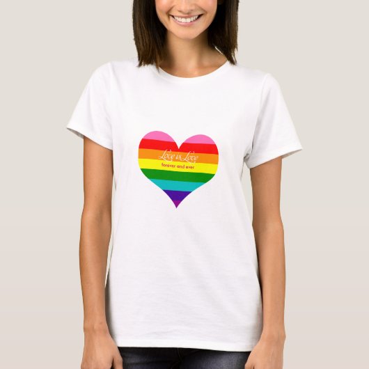 Love Forever Rainbow Flag LGBT Heart T-shirt (Voorkant)