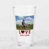 Love Forever Red Heart Custom Photo Glas (Voorkant)