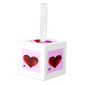 Love Forever Stamp Cube Ornament (Voorkant hoekig)
