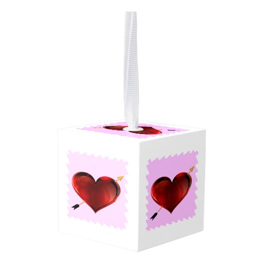 Love Forever Stamp Cube Ornament (Achter hoekig)