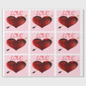 Love Forever Stamp Wrapping Paper Cadeaupapier (Vlak)