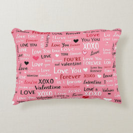 Love Forever - Valentijnsdag Typografie Pattern Accent Kussen