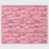 Love Forever - Valentijnsdag Typografie Pattern Cadeaupapier (Vlak)