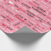 Love Forever - Valentijnsdag Typografie Pattern Cadeaupapier (Hoek)