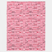 Love Forever - Valentijnsdag Typografie Pattern Fleece Deken (Voorkant)