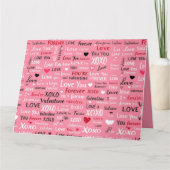 Love Forever - Valentijnsdag Typografie Pattern Kaart (Voorkant)