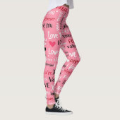 Love Forever - Valentijnsdag Typografie Pattern Leggings (Rechts)