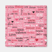 Love Forever - Valentijnsdag Typografie Pattern Magneet (Voorkant)