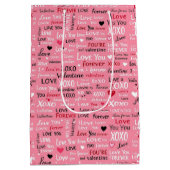 Love Forever - Valentijnsdag Typografie Pattern Medium Cadeauzakje (Achterkant)