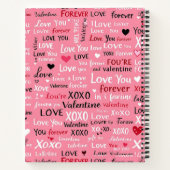 Love Forever - Valentijnsdag Typografie Pattern Notitieboek (Achterkant)