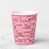Love Forever - Valentijnsdag Typografie Pattern Papieren Bekers (Voorkant)