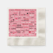Love Forever - Valentijnsdag Typografie Pattern Servet (Voorkant)