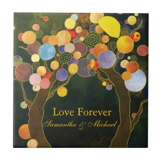 Love Forever Wedding Jubileum Keepomwille Tegeltje (Voorkant)