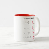 Love Formula Caneca Tweekleurige Koffiemok (Voorkant rechts)