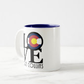 LOVE Fort Collins 11oz Tweekleurige Koffiemok (Voorkant links)