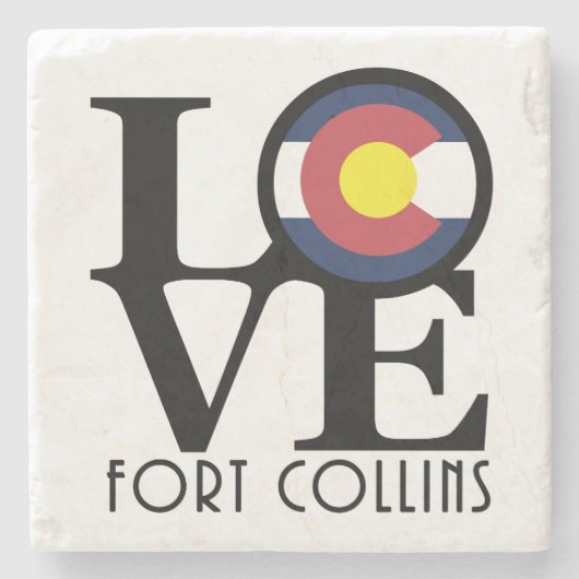 LOVE Fort Collins Stenen Onderzetter (Voorkant)