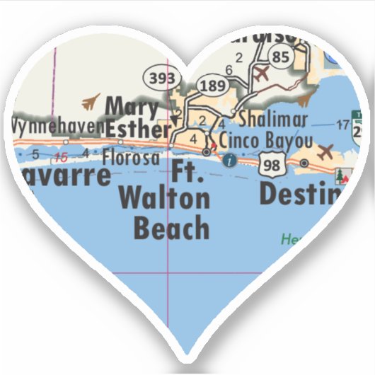 Love Fort Walton Beach Sticker (Voorkant)