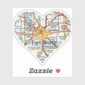 Love Fort Worth  kaart Sticker (Vel)