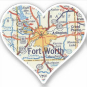 Love Fort Worth kaart Sticker (Voorkant)
