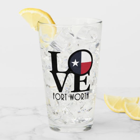 LOVE Fort Worth Texas Glas (Voorkant ijs)